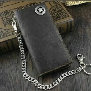 🎉HP🎉Men Leather Biker wallet card holder with chain